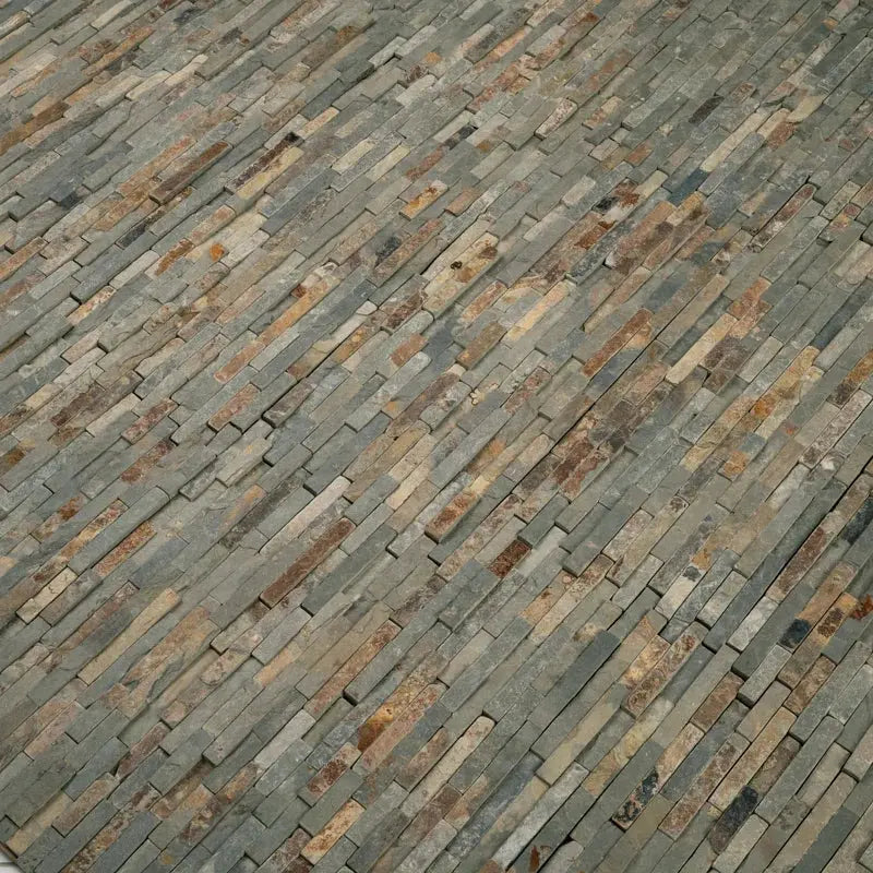 Rustique Interlocking 8.25 In. X 19 In. Natural Stone Mosaic Tile