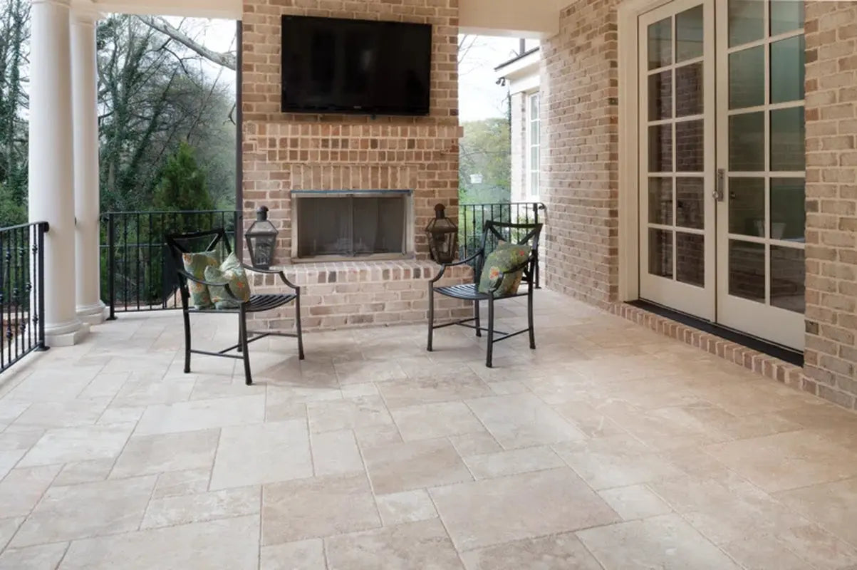 Tuscany Beige Pattern Honed-Unfilled-Chipped-Brushed Travertine Floor and Wall Tile (16 Sq Ft)