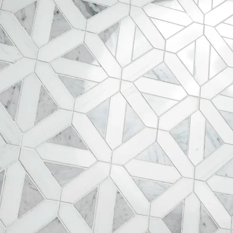Bianco Dolomite 12" X 12" Marble Grid Mosaic Wall & Floor Tile