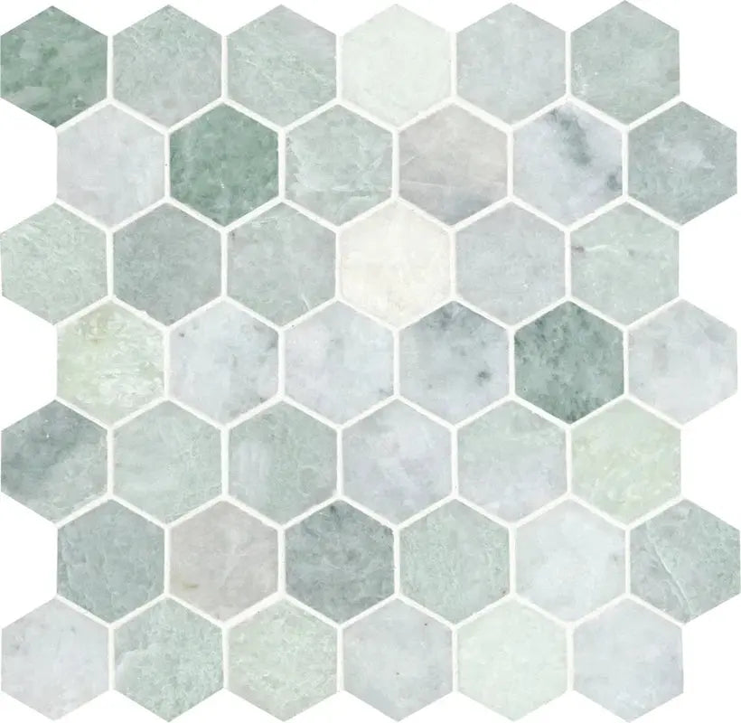 Icelandic 2" X 2" Marble Honeycomb Mosaic Wall & Floor Tile