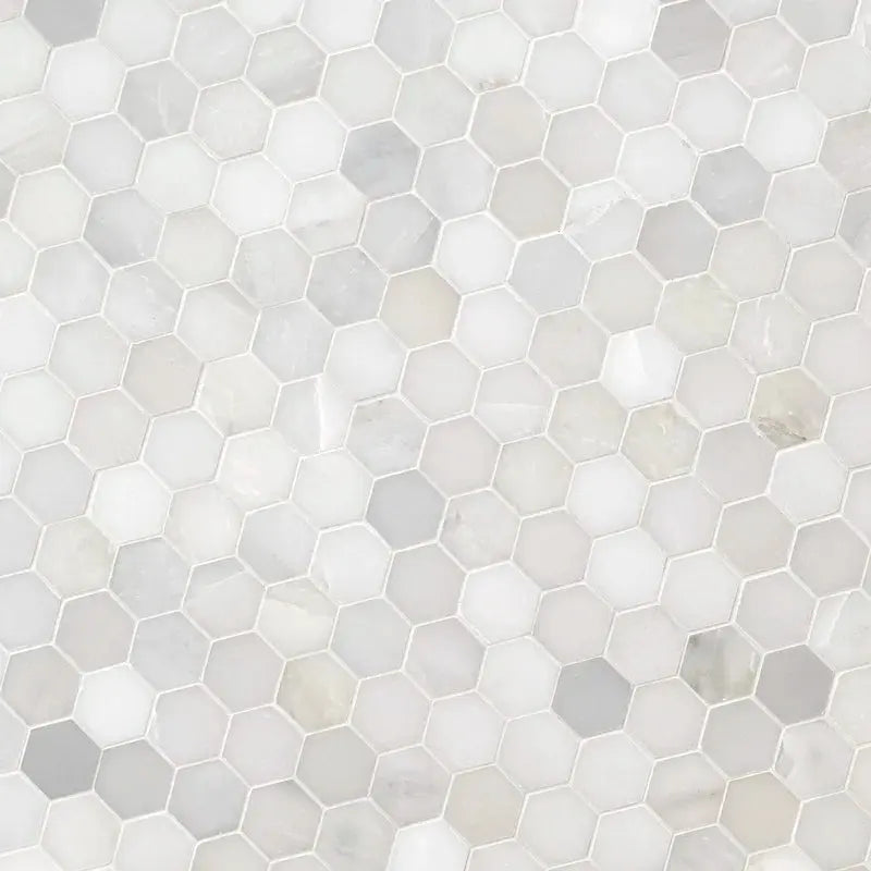 Greecian White Hexagon 11.75 X 12 Polished Marble Mosaic Tile