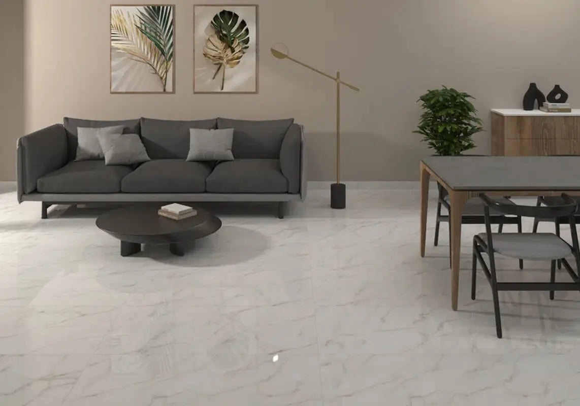 Kaya Calacatta Lucca 24" X 48" Polished Porcelain Marble Look Wall & Floor Tile