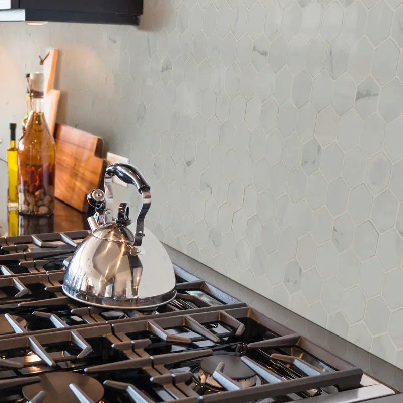 Carrara 2" X 2" Porcelain Honeycomb Mosaic Wall & Floor Tile