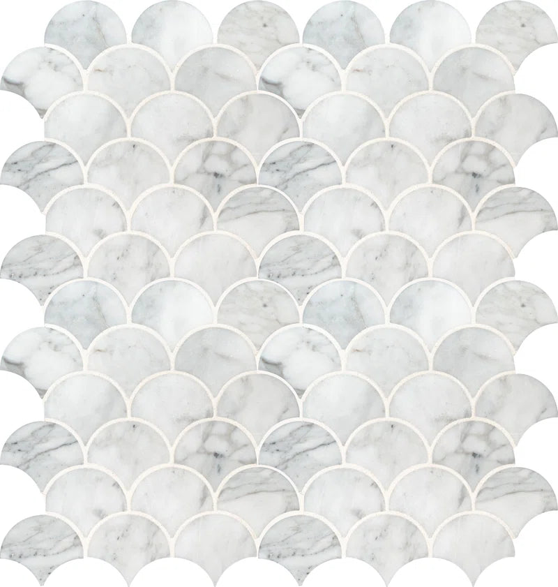 Domino Random Sized Fish Scale Mosaic Wall & Floor Tile