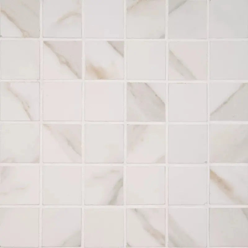 Pietra Calacatta 2" X 2" Porcelain Mosaic Tile