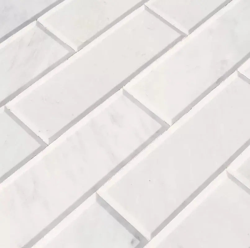 Carrara White 4" X 12" Polished Marble Floor and Wall Tile