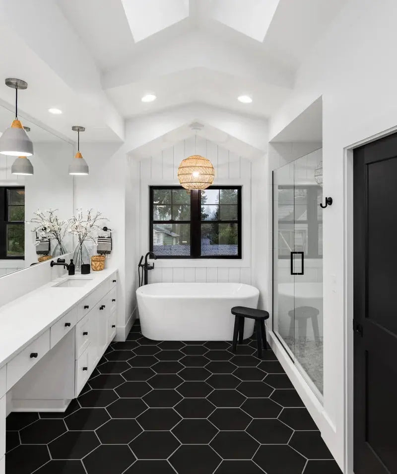 Hexley 9" X 10" Matte Porcelain Hexagon Floor and Wall Tile