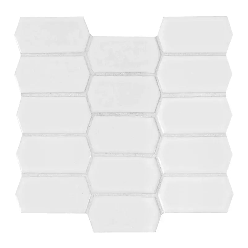 Retro Picket Bianco 2" X 5" Porcelain Honeycomb Mosaic Wall & Floor Tile
