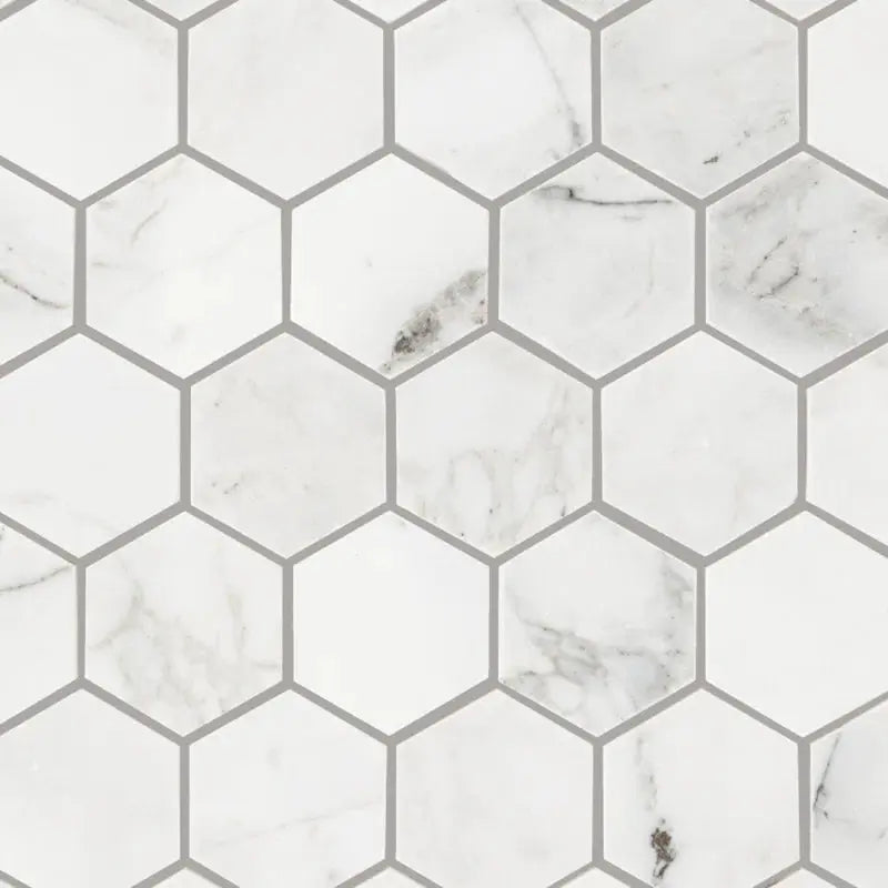 Natural Stone Marble Venetian Calacatta 2" Hexagon Mosaic