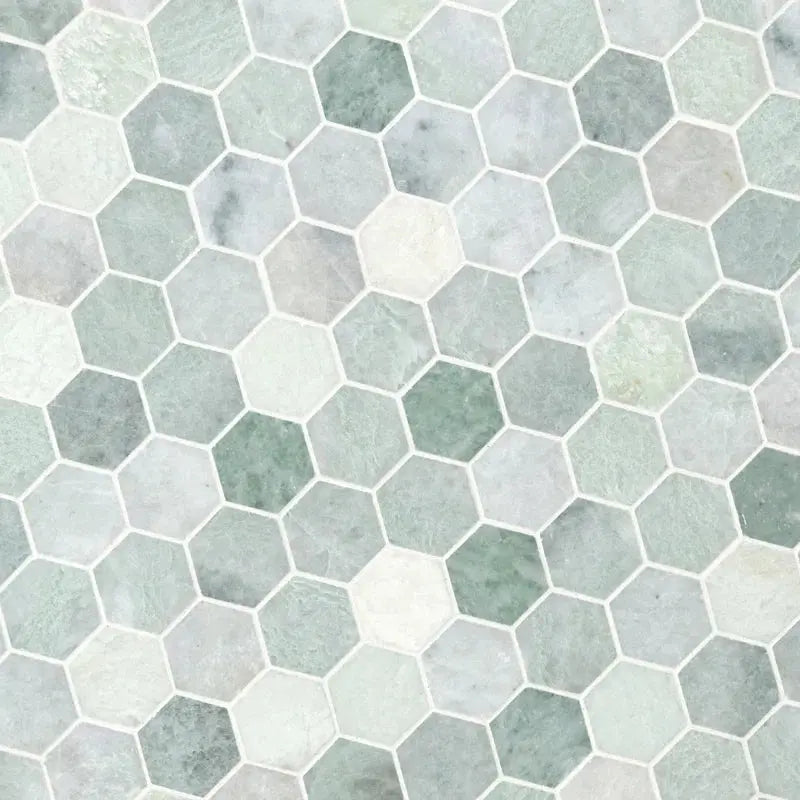 Icelandic 2" X 2" Marble Honeycomb Mosaic Wall & Floor Tile