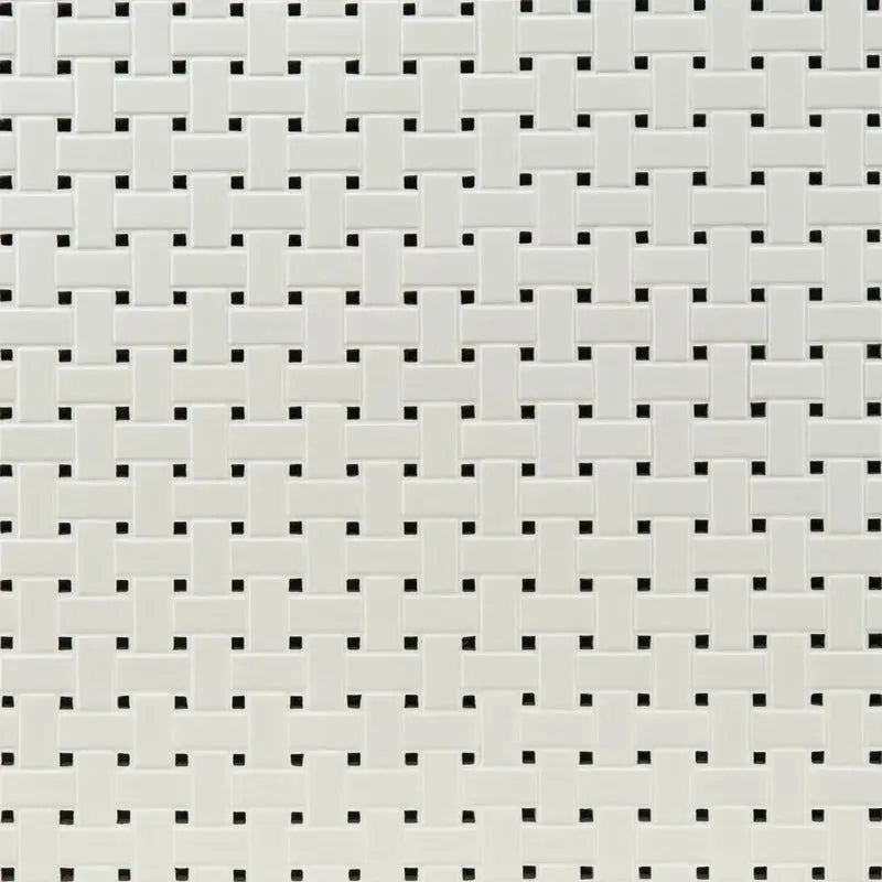 Retro Weave Bianco 12" X 12" Porcelain Mosaic Tile