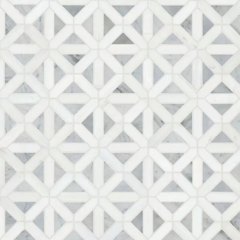 Bianco Dolomite 12" X 12" Marble Grid Mosaic Wall & Floor Tile