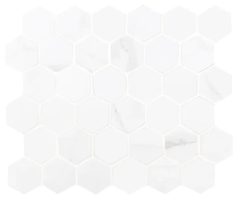 Carrara 2" X 2" Porcelain Honeycomb Mosaic Wall & Floor Tile