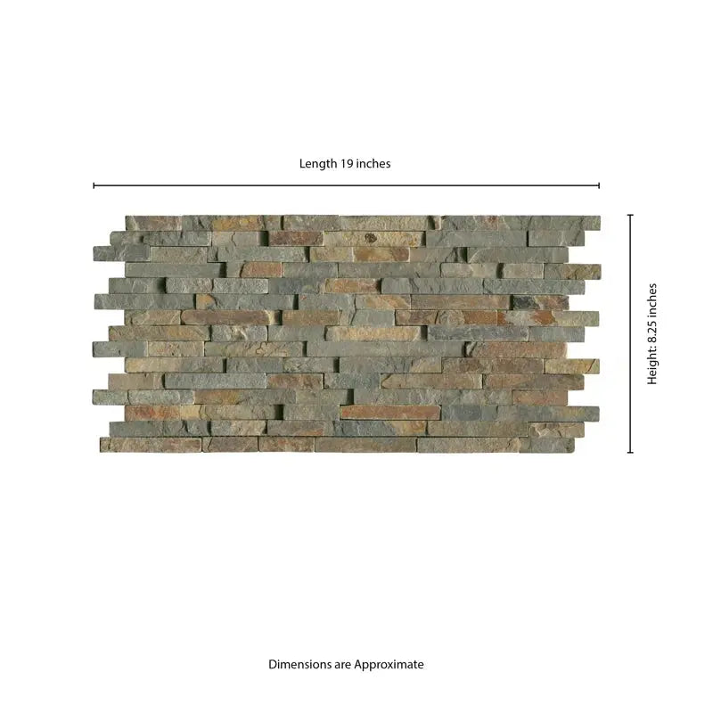 Rustique Interlocking 8.25 In. X 19 In. Natural Stone Mosaic Tile