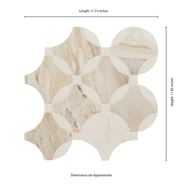 Athena Gold Lola 10.25" X 10.25" Polished Marble Mosaic Tile