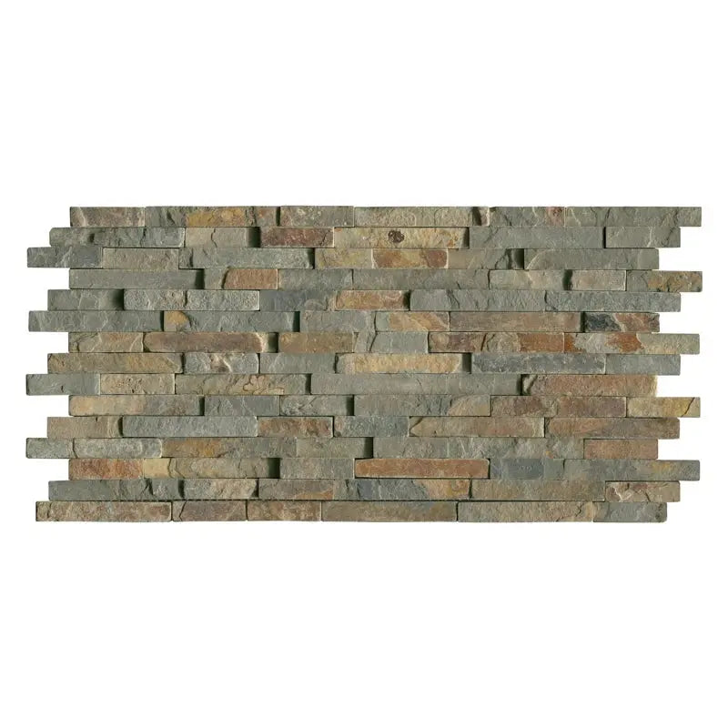 Rustique Interlocking 8.25 In. X 19 In. Natural Stone Mosaic Tile