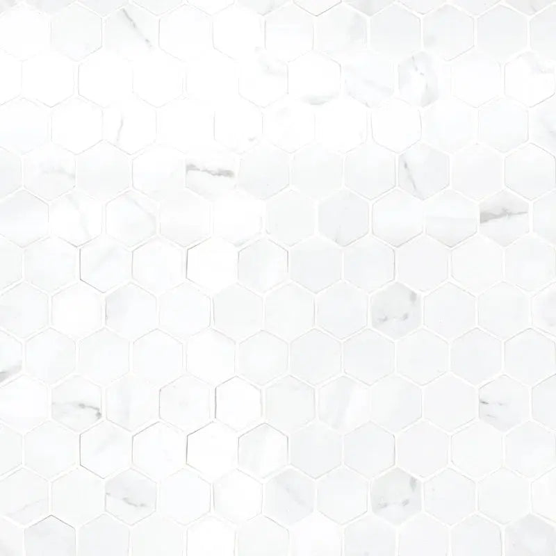 Carrara 2" X 2" Porcelain Honeycomb Mosaic Wall & Floor Tile