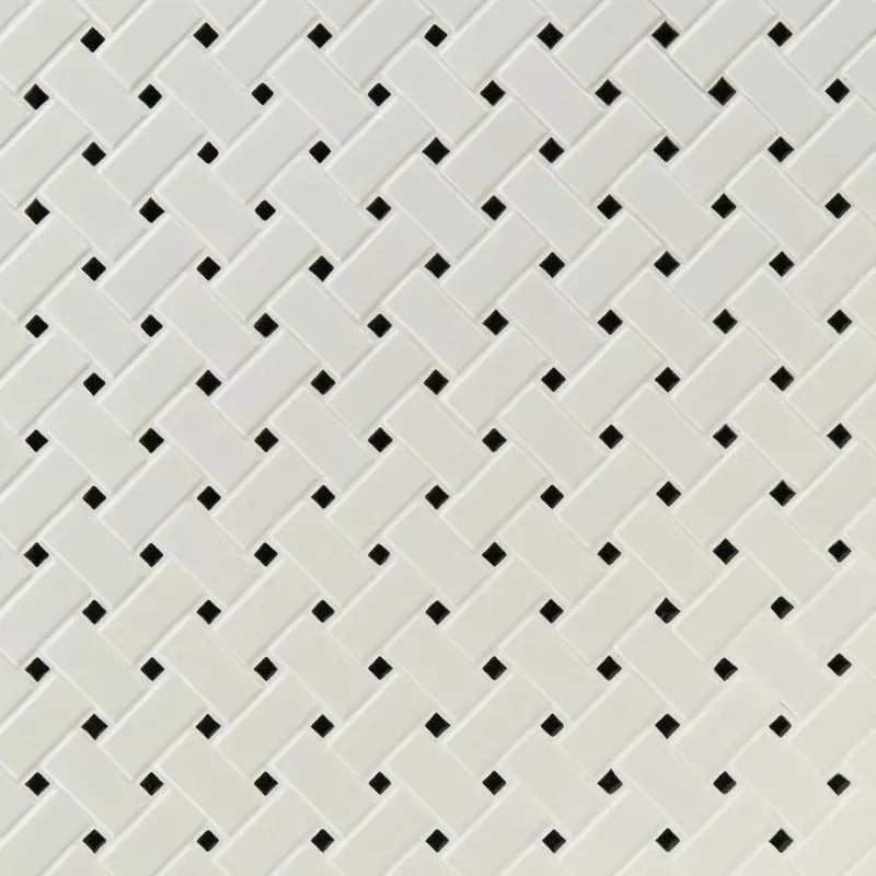 Retro Weave Bianco 12" X 12" Porcelain Mosaic Tile