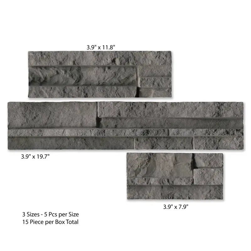 Terraforma Manufactured Stacked Stone Panel Wall Tile Assorted Sizes (15 Pieces, 5.4 Sq. Ft. per Box)
