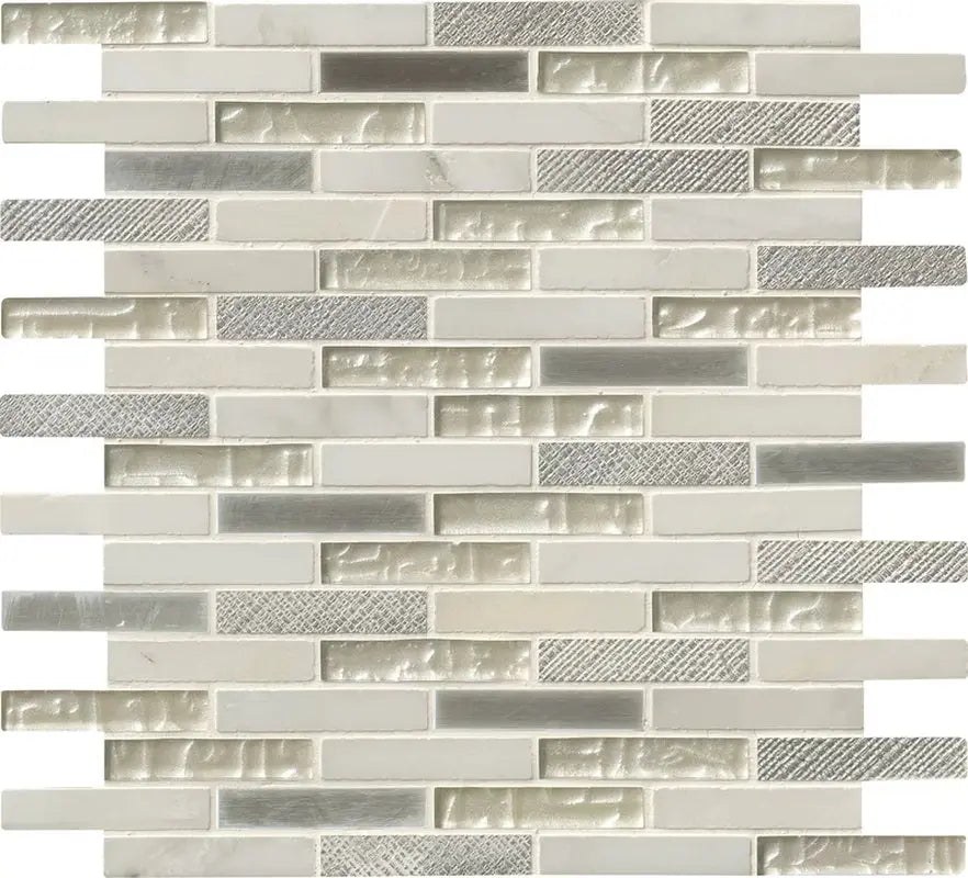Ocean Crest Brick Pattern 1" X 3" Natural Stone Mosaic Tile
