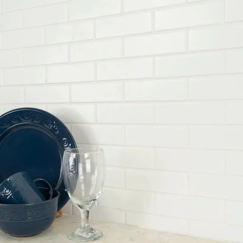 Retro Bianco Brick 2" X 6" Porcelain Mosaic Tile