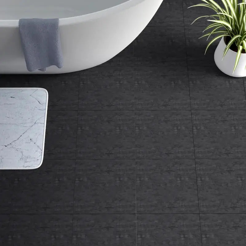 Montauk Black Honed 12" X 12" Slate Floor and Wall Tile