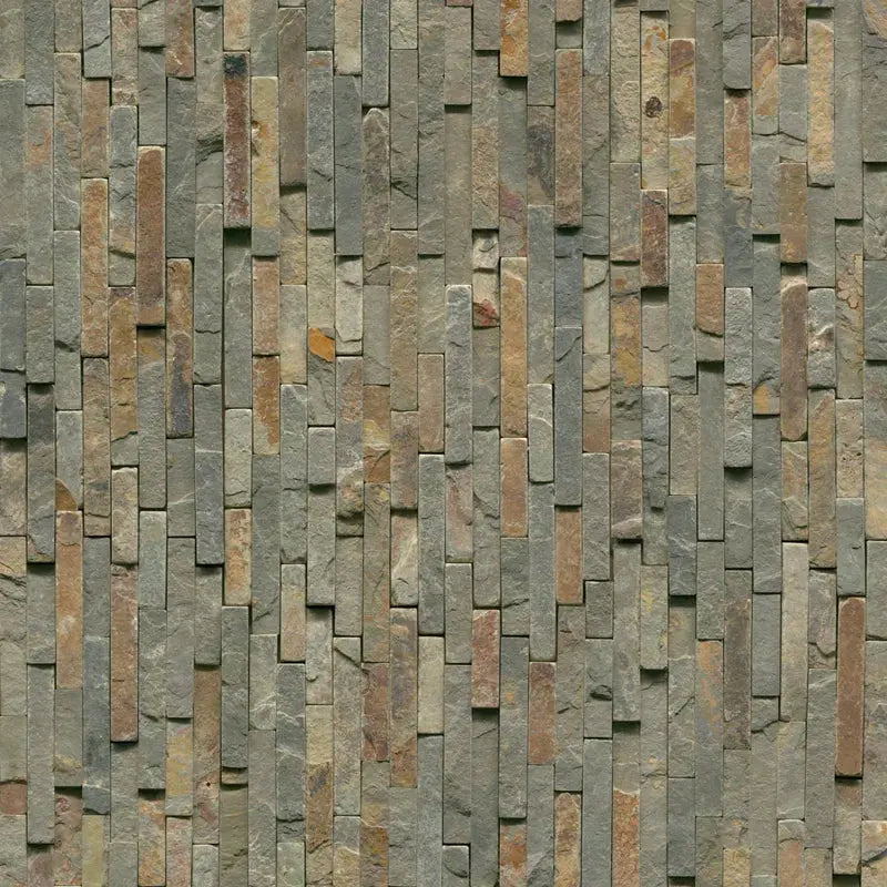 Rustique Interlocking 8.25 In. X 19 In. Natural Stone Mosaic Tile