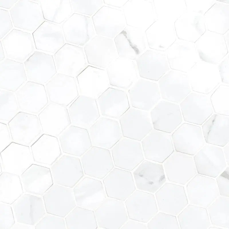 Carrara 2" X 2" Porcelain Honeycomb Mosaic Wall & Floor Tile