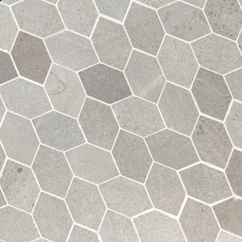 Lilly Pad 11.15" X 12.60" Honed Limestone Mesh-Mounted Mosaic Floor and Wall Tile