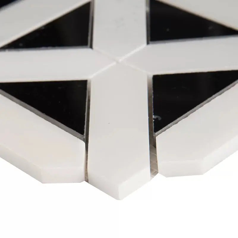 Retro Fretwork 12" X 12" Marble Mosaic Wall & Floor Tile