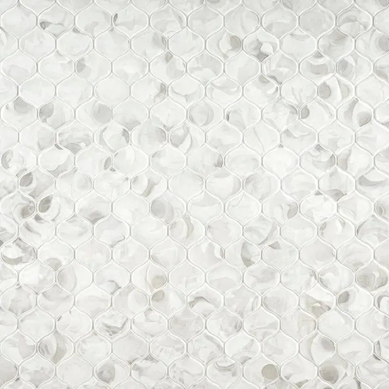 Pearla Arabesque 10"X10.2" Glass Mesh Mounted Mosaic Wall Tile