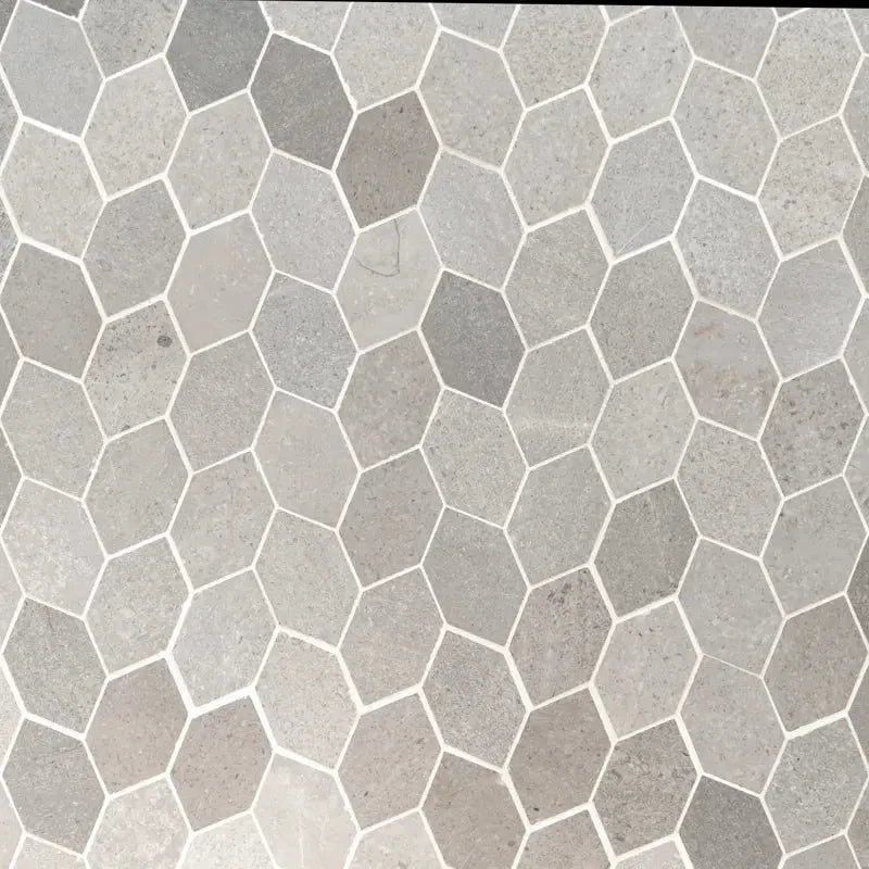 Lilly Pad 11.15" X 12.60" Honed Limestone Mesh-Mounted Mosaic Floor and Wall Tile