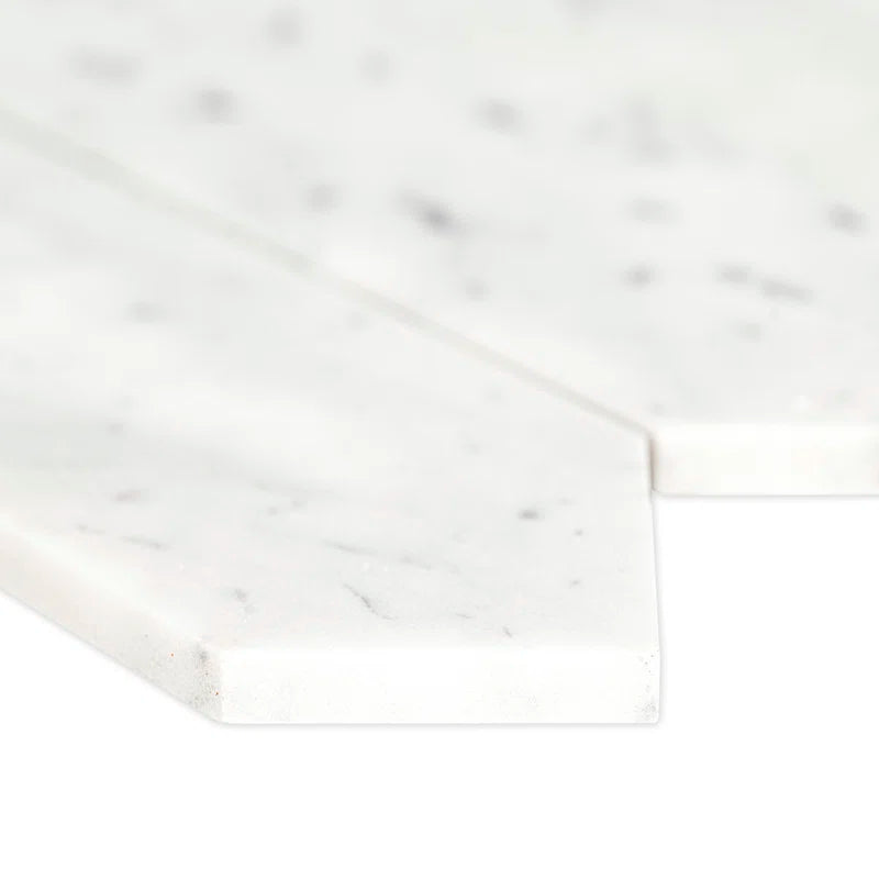 Carrara White Picket 10.63" X 12" Honed Marble Mosaic Tile