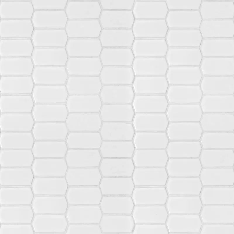 Retro Picket Bianco 2" X 5" Porcelain Honeycomb Mosaic Wall & Floor Tile