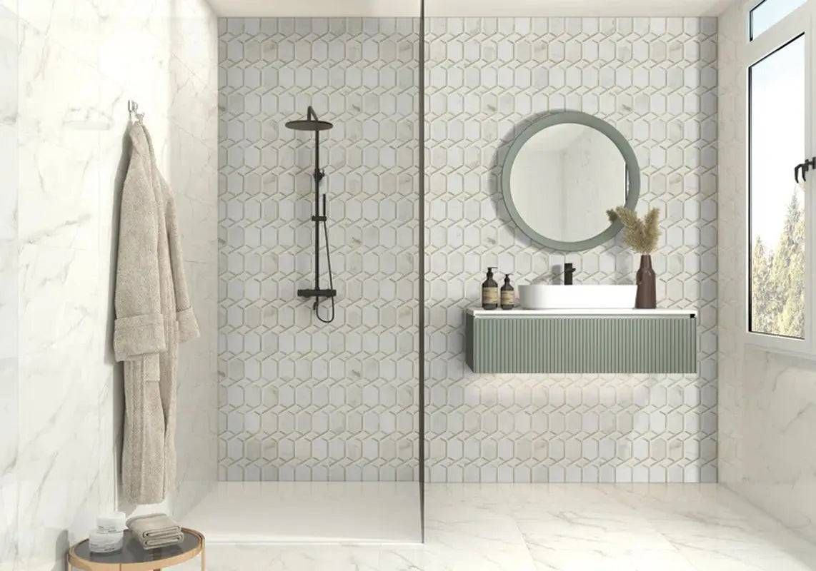 Luxor Royal 12.2" X 11.61" Grid Mosaic Wall & Floor Tile