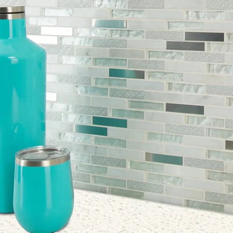 Ocean Crest Brick Pattern 1" X 3" Natural Stone Mosaic Tile