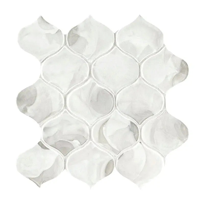 Pearla Arabesque 10"X10.2" Glass Mesh Mounted Mosaic Wall Tile