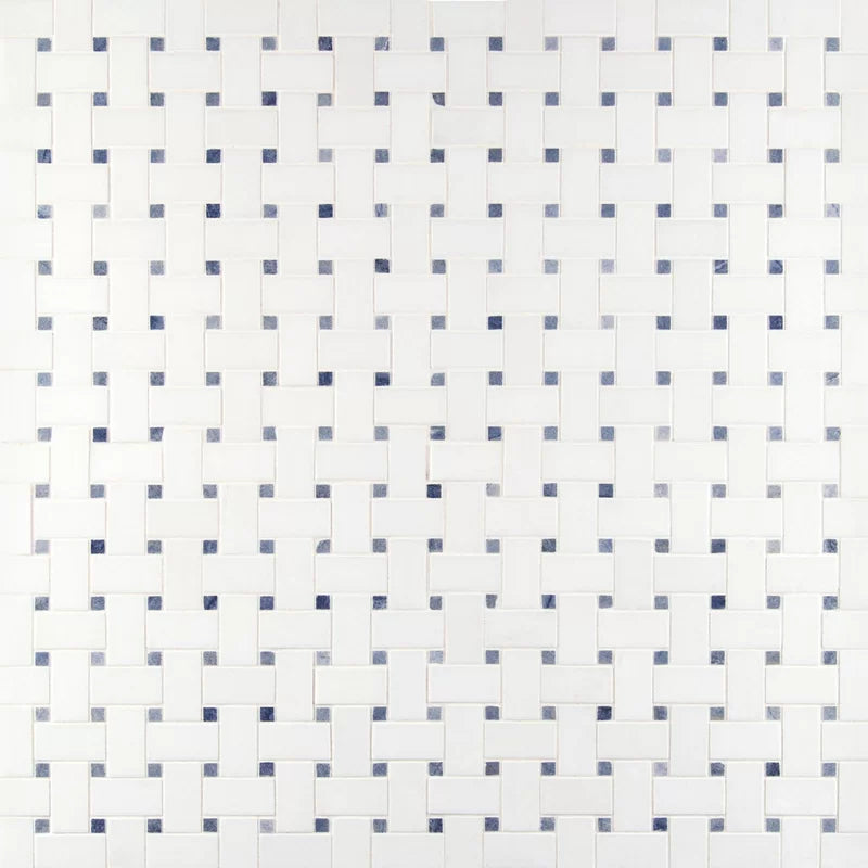 Azula Basketweave 12" X 12" Marble Mesh-Mounted Mosaic Wall and Floor Tile