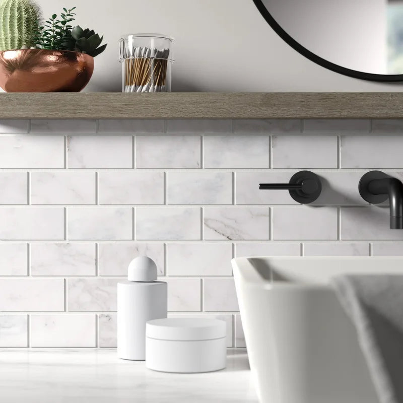 Calacatta Cressa 2" X 4" Honed Marble Wall & Floor Tile