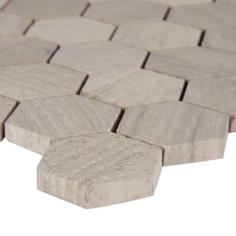 Honey Comb Hexagon 2" X 2" Marble Mosaic Tile
