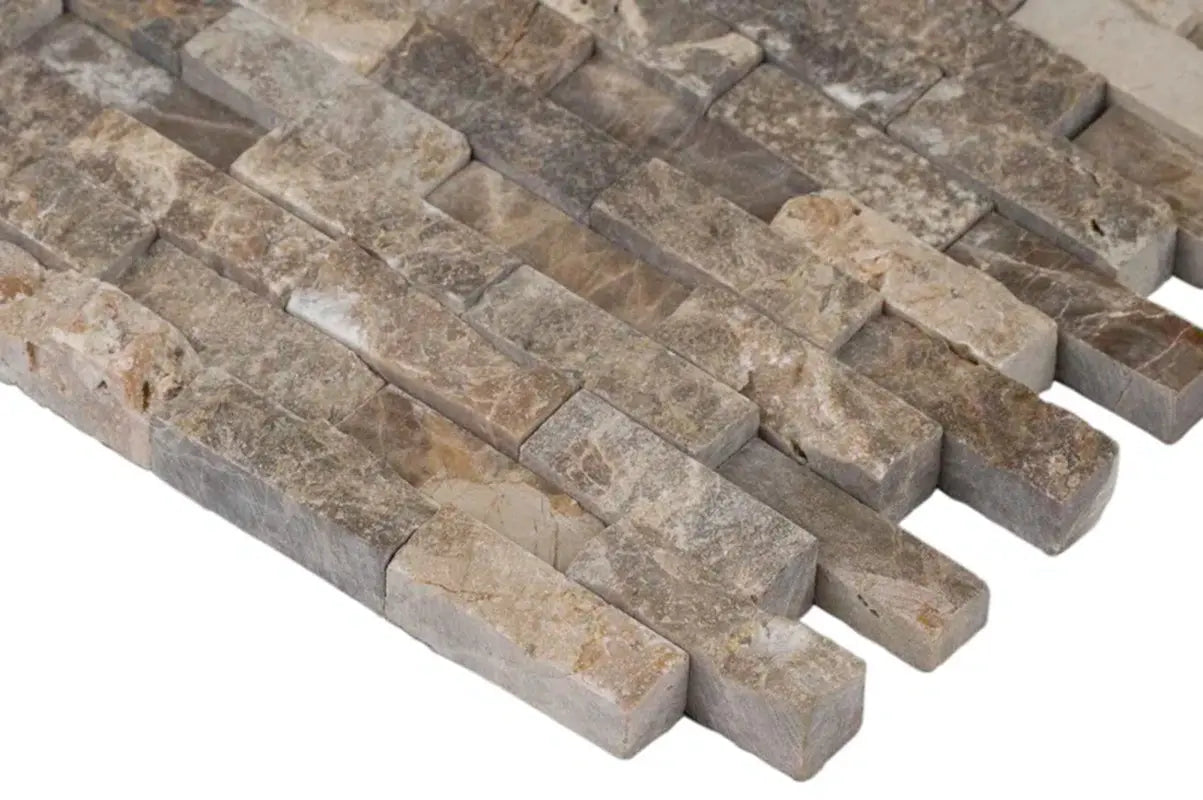 Emperador Marble Splitface Tile in Brown