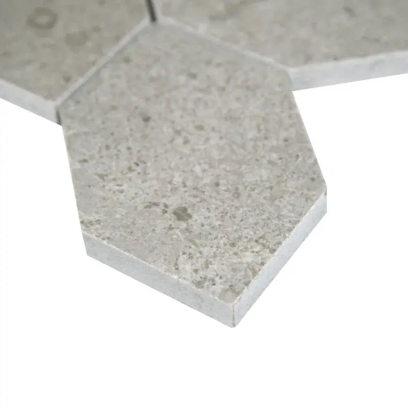 Lilly Pad 11.15" X 12.60" Honed Limestone Mesh-Mounted Mosaic Floor and Wall Tile