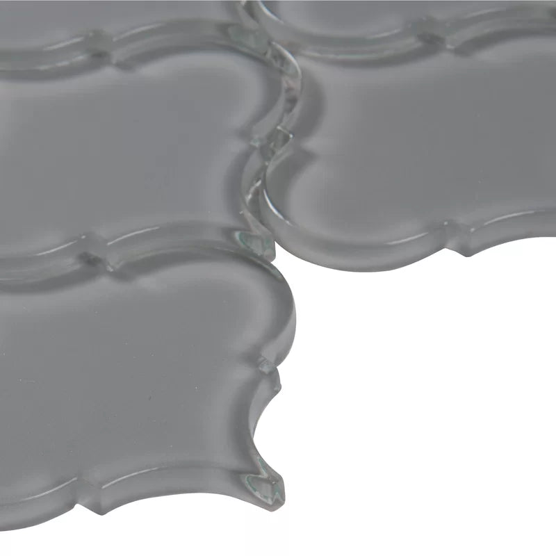 Pebble Arabesque 12" X 12" Glass Mosaic Wall Tile