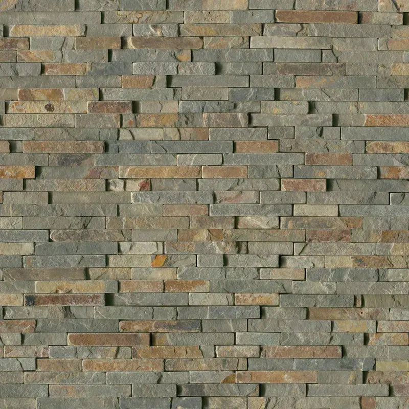 Rustique Interlocking 8.25 In. X 19 In. Natural Stone Mosaic Tile