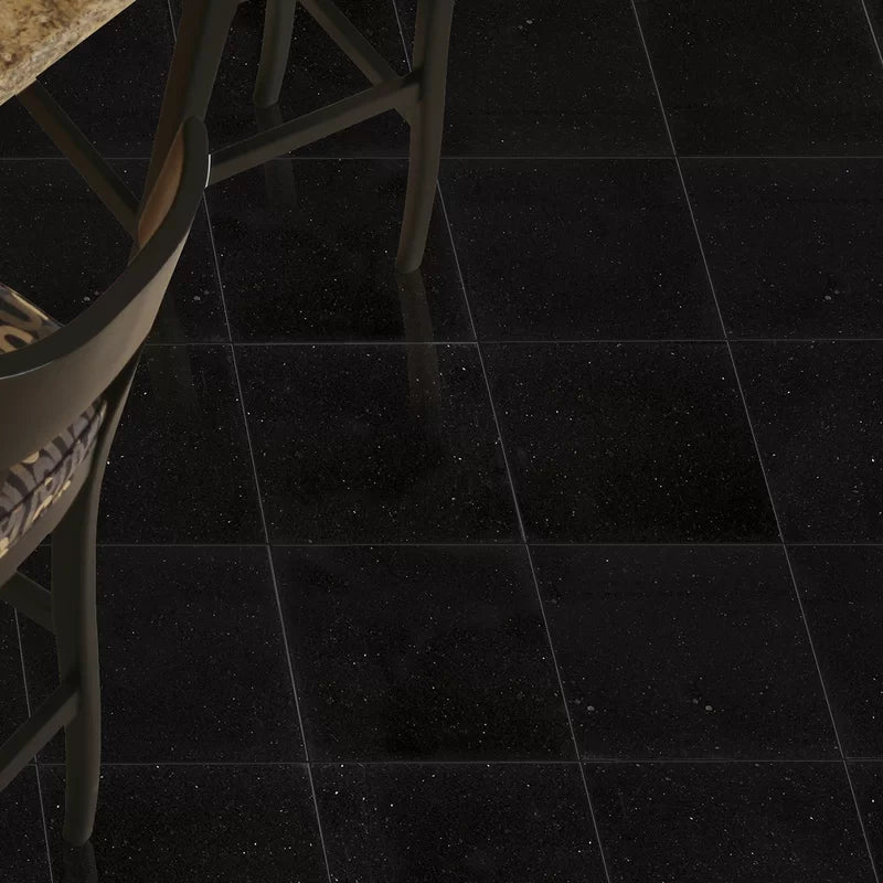Black Galaxy 12" X 12" Granite Wall & Floor Tile