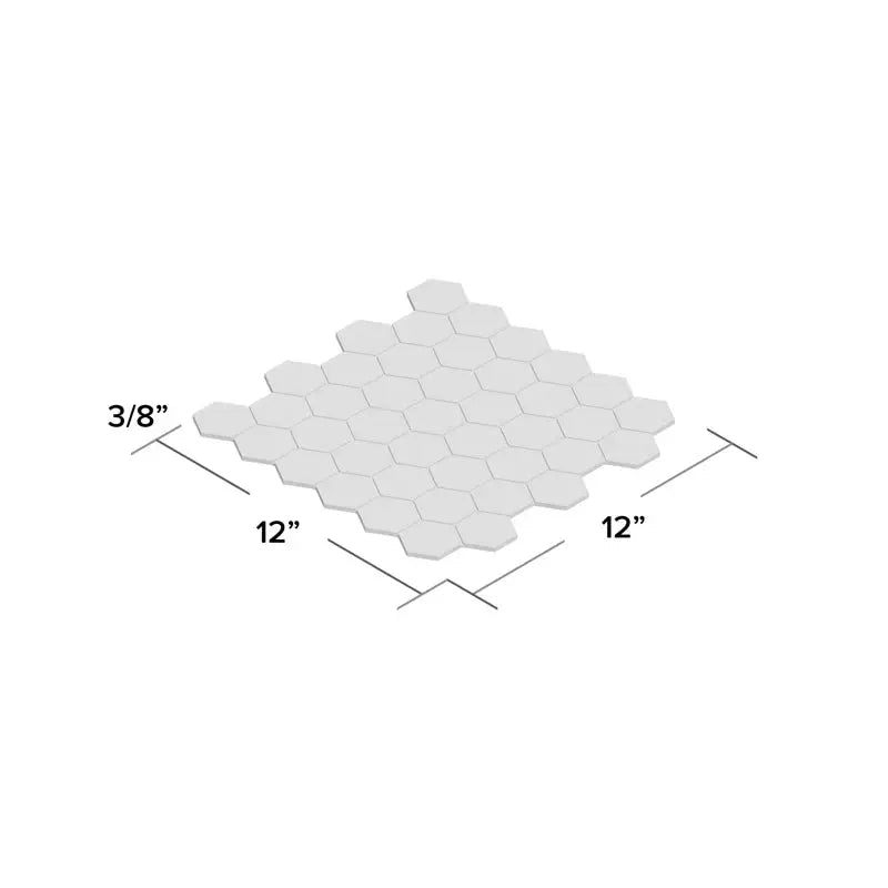 Carrara 2" X 2" Porcelain Honeycomb Mosaic Wall & Floor Tile