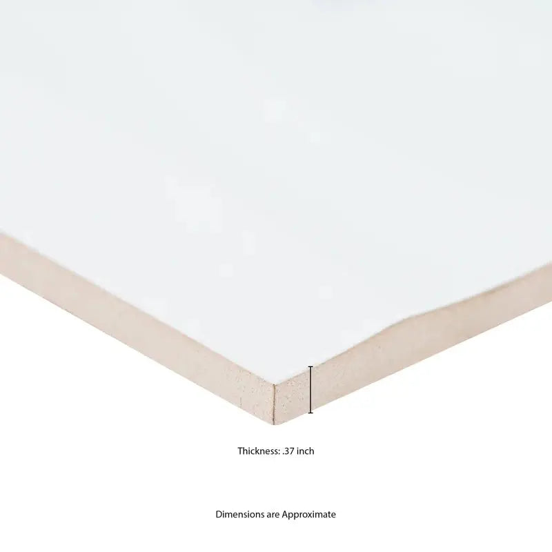 Dymo Statuary 12" X 24" Wavy White Glossy Ceramic Wall Tile
