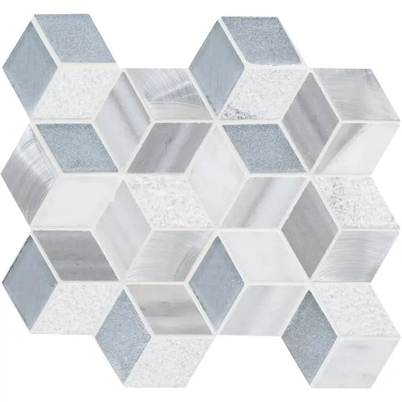 Harlow Cube 11.58" X 12.56" Grid Mosaic Tile