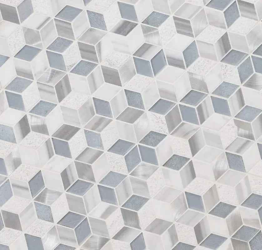 Harlow Cube 11.58" X 12.56" Grid Mosaic Tile