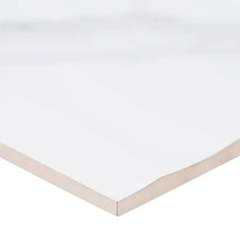 Dymo Statuary 12" X 24" Wavy White Glossy Ceramic Wall Tile